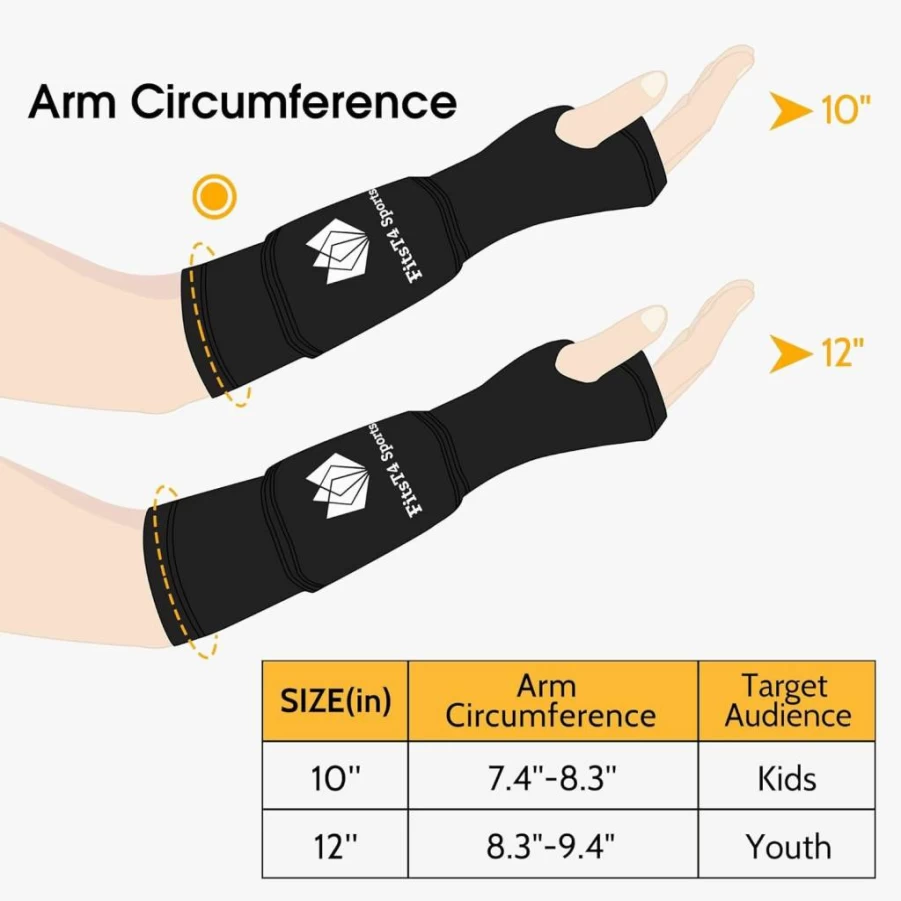 FitsT4 Sports Volleyball Arm Sleeves for Women & Youth - Protective Forearm Sleeves with Padded Support & Thumbhole for Training & Games