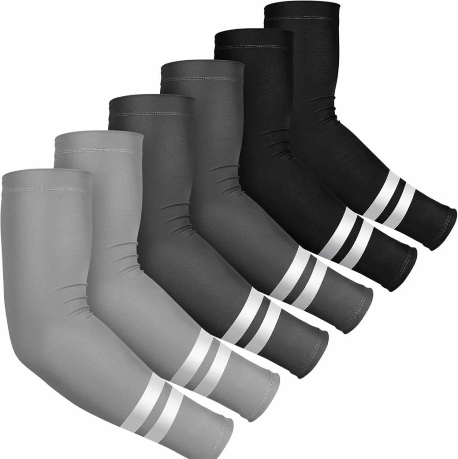 SATINIOR UV Protection Arm Sleeves for Men & Women - Cooling Reflective Compression Sleeves for Golf, Outdoor Sports (6 Pairs)