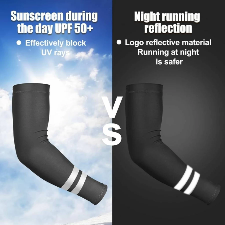 SATINIOR UV Protection Arm Sleeves for Men & Women - Cooling Reflective Compression Sleeves for Golf, Outdoor Sports (6 Pairs)