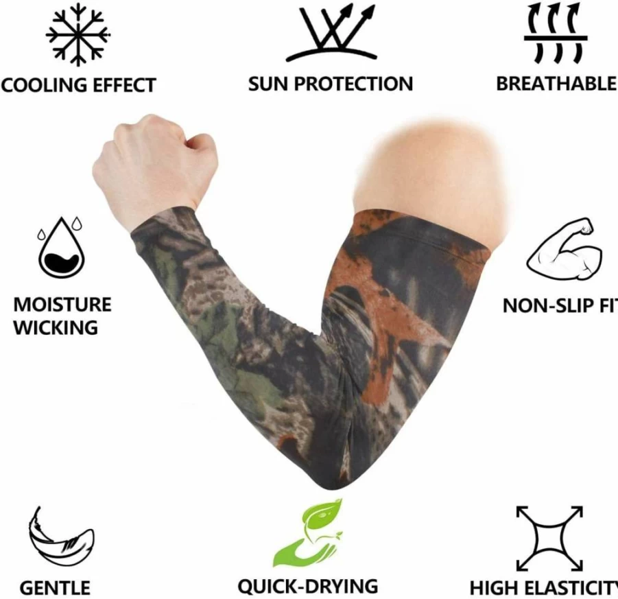 ALAZA Camo Cooling Arm Sleeves - UV Sun Protection for Men & Women - Running, Golf, Cycling Arm Warmers (1 Pair)