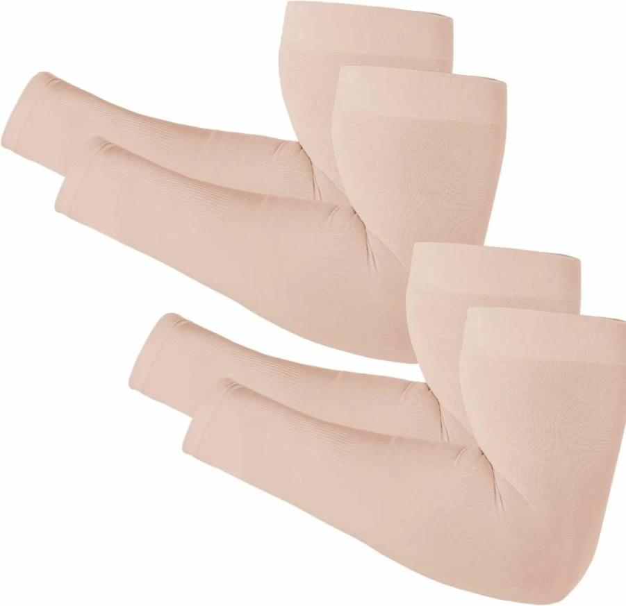 Newbyinn UV Sun Protection Arm Sleeves for Men & Women - Cooling Compression Sleeve Covers Tattoos, Size L-XL, Breathable SPF Arm Guards