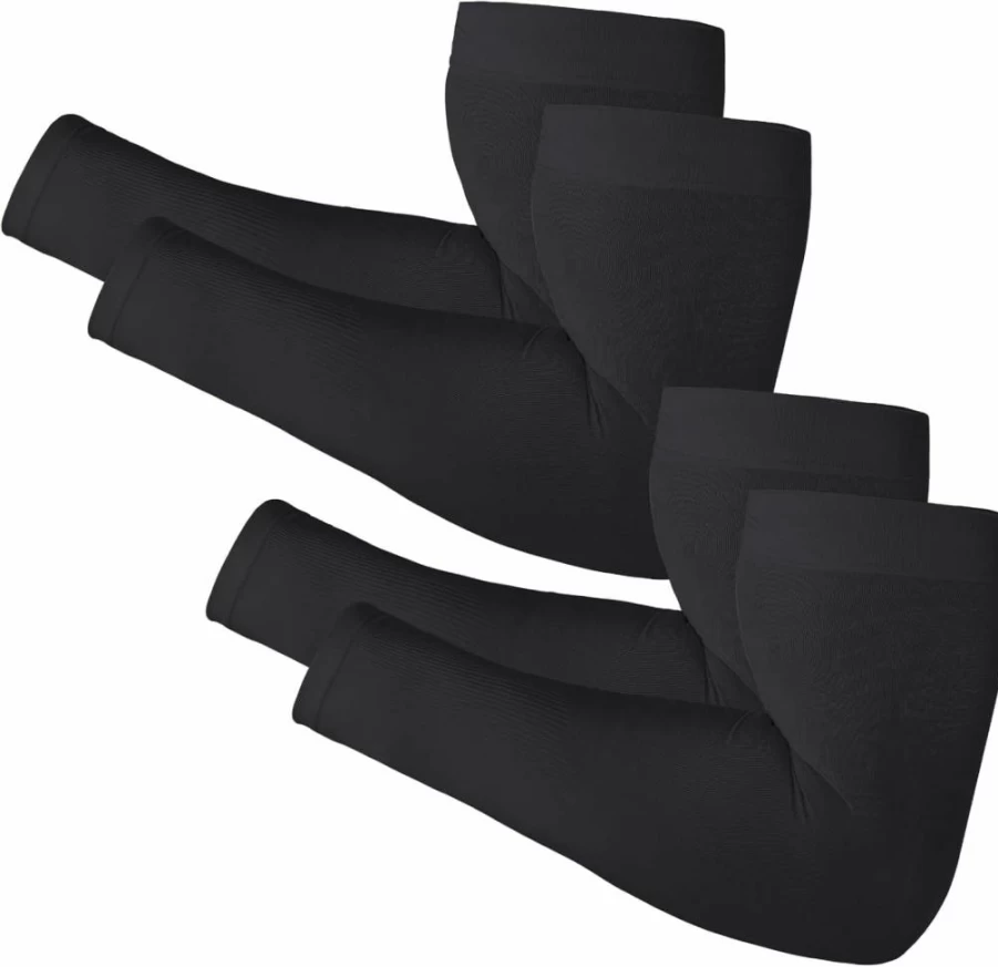 Newbyinn UV Sun Protection Arm Sleeves for Men & Women - Cooling Compression Sleeve Covers Tattoos, Size L-XL, Breathable SPF Arm Guards