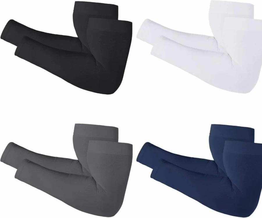 Newbyinn UV Sun Protection Arm Sleeves for Men & Women - Cooling Compression Sleeve Covers Tattoos, Size L-XL, Breathable SPF Arm Guards