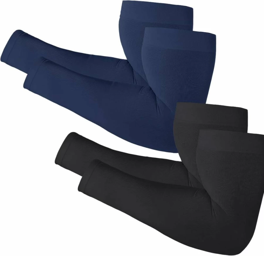 Newbyinn UV Sun Protection Arm Sleeves for Men & Women - Cooling Compression Sleeve Covers Tattoos, Size L-XL, Breathable SPF Arm Guards