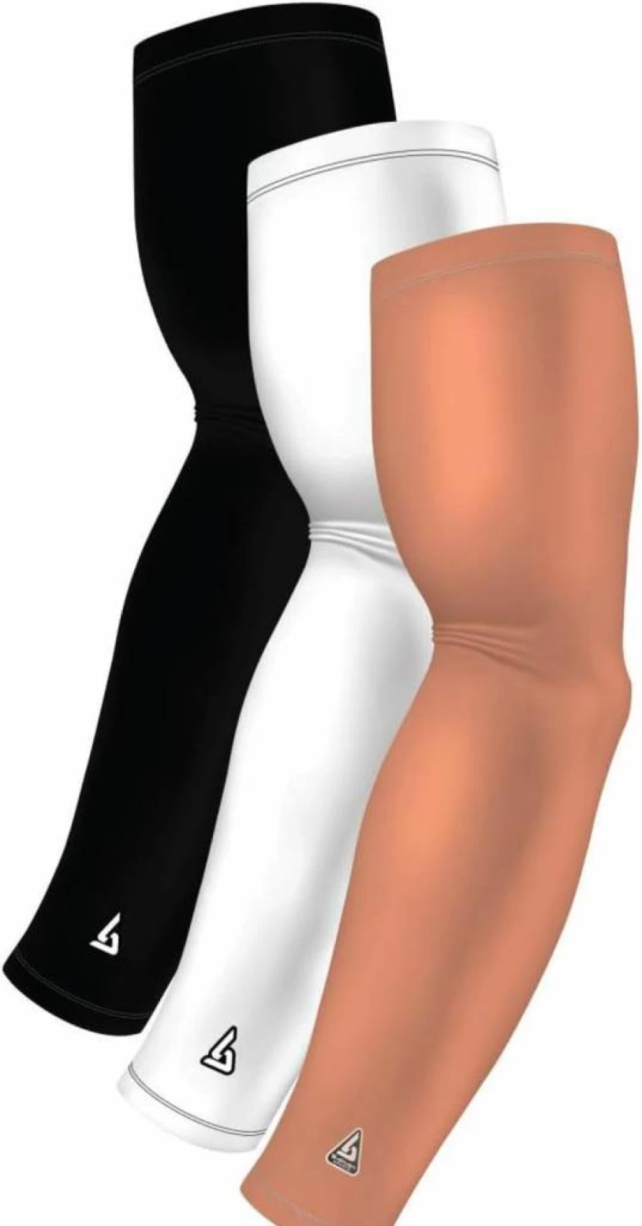 B-Driven Sports Compression Arm Sleeves 3-Pack - UV Sun Protection, Cooling & Tattoo Cover for Men, Women, Youth