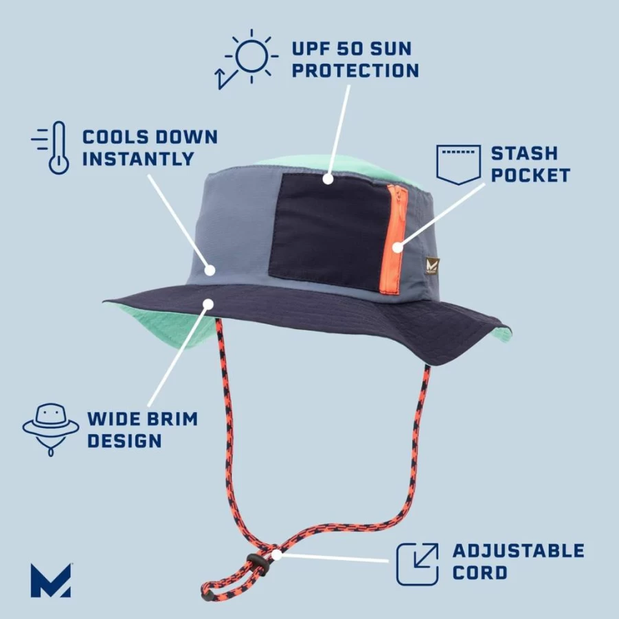 MISSION Wide Brim Sun Hat - Day Tripper UPF Sun Protection Bucket Hat for Women & Men