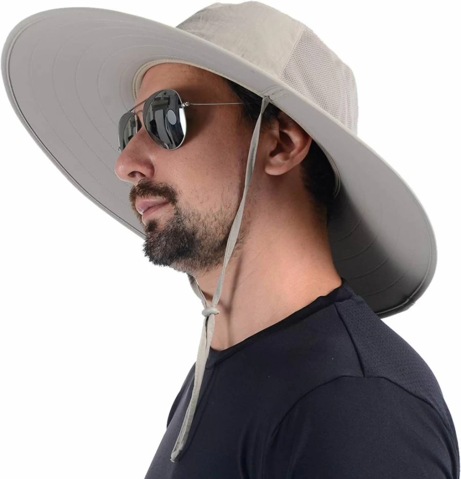 USHAKE Foldable Wide Brim Sun Hat UPF 50+ for Fishing, Safari & Outdoor Activities