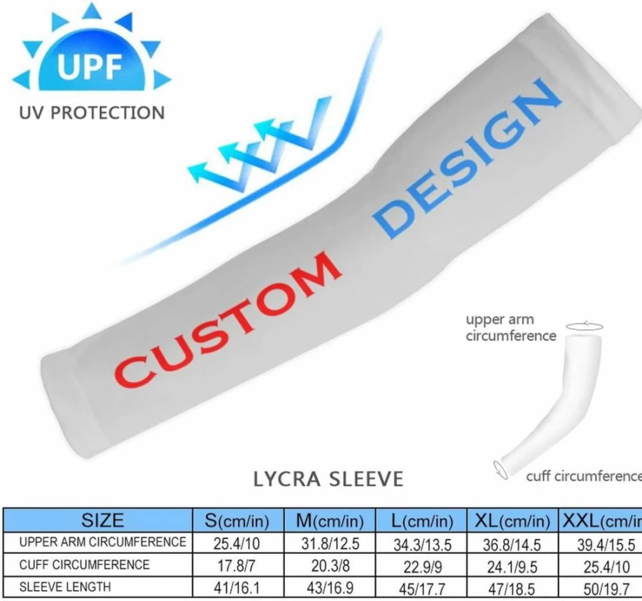 GUANGSHACORA Custom Cooling Compression Arm Sleeves - Personalized Design For Sports & Outdoor Activities