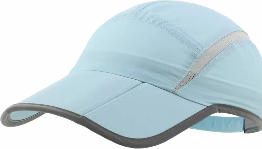 Connectyle Breathable Foldable Mesh Running Cap with Reflective Stripe - Lightweight Sports Sun Hat for Men & Women