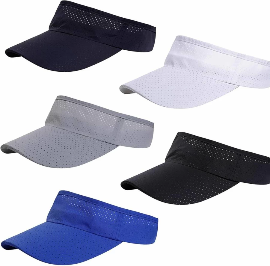 Kolacoo 5 Pack Unisex Breathable Mesh Sun Visor Hats, Quick-Dry UV Protection for Outdoor Sports & Activities