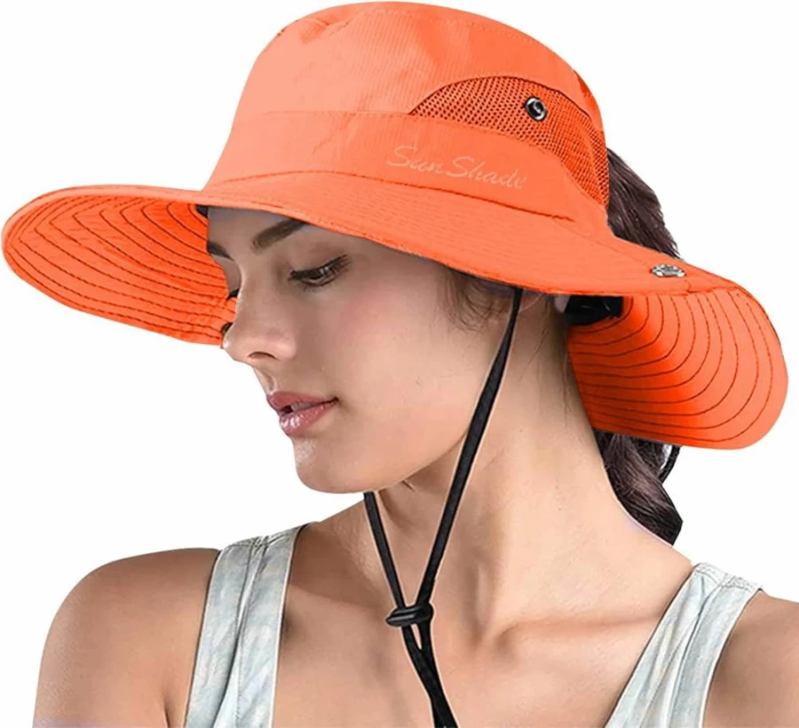 ZOORON Women's Wide Brim Safari Sun Hat - UPF UV Protection, Foldable Summer Beach Bucket Hat for Outdoor Fishing & Travel