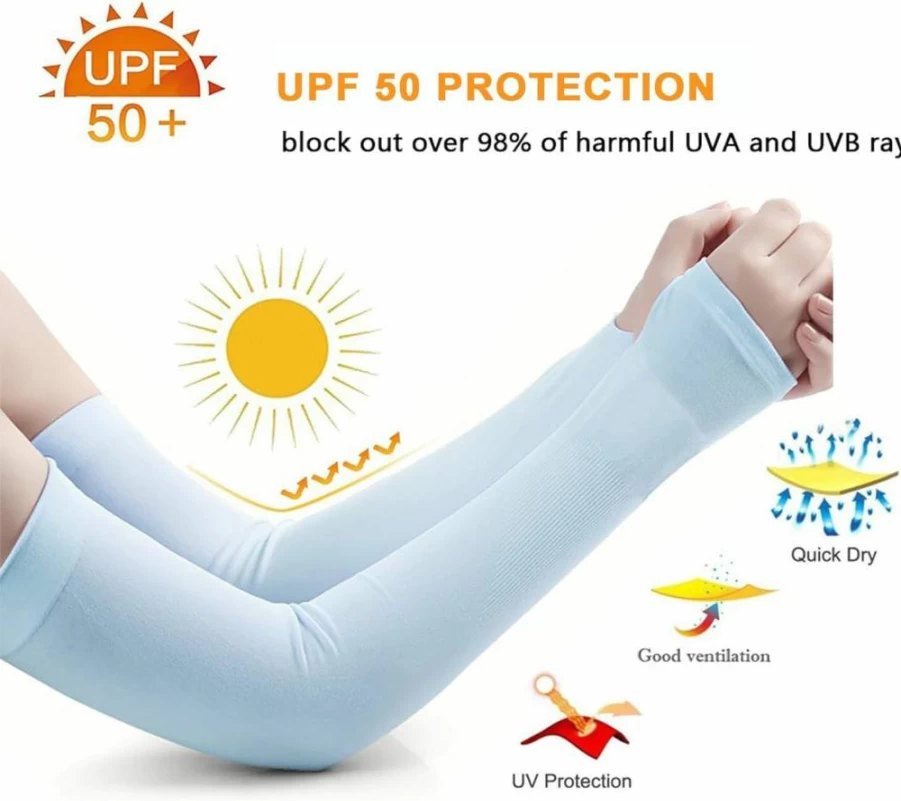 EZVING 5 Pairs Cooling Sun Protection Arm Sleeves for Women - Breathable UV Guard Tattoo Cover with Thumb Holes, Outdoor Sports & Gardening