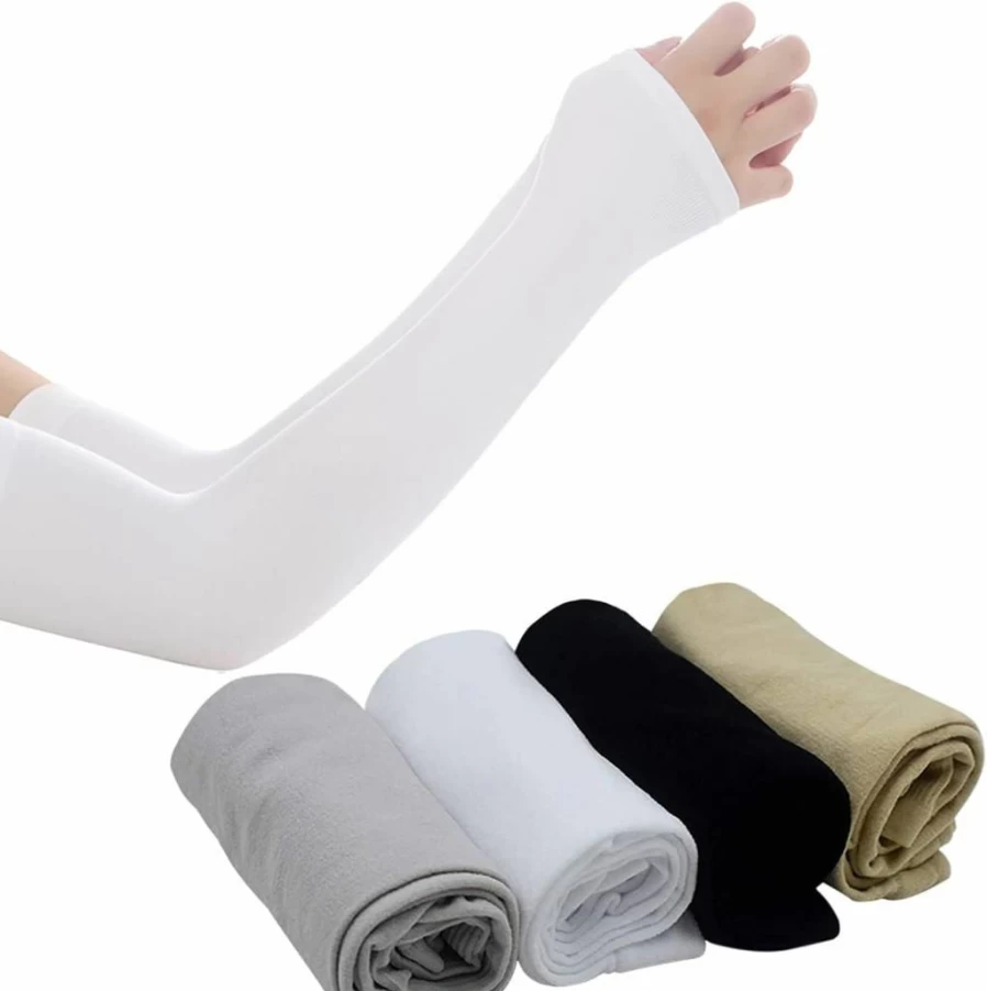 Dogxiong 4 Pairs UV Protection Arm Sleeves for Men & Women - Cooling Sun Sleeves for Outdoor Activities, Fishing, Camping, Football, Tattoo Cover