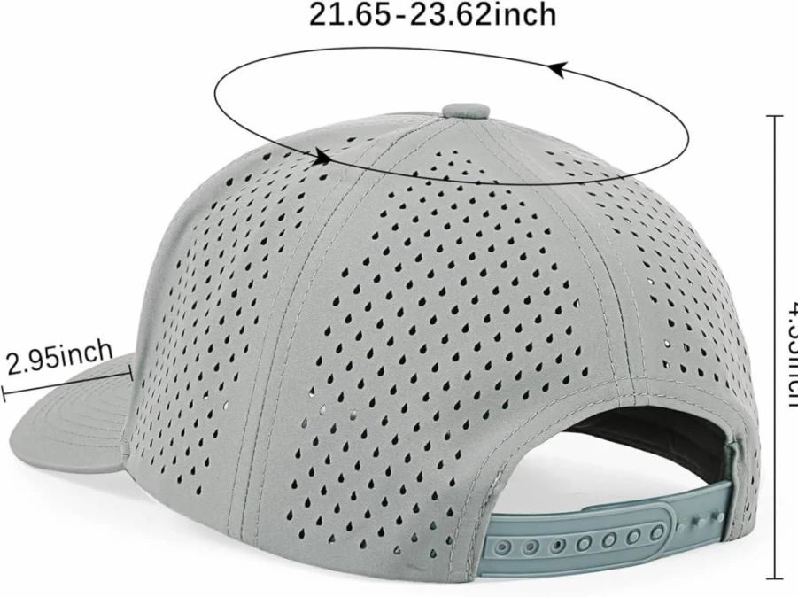 KUBILA Quick Dry Laser Cut Mesh Snapback Baseball Cap for Men & Women - Breathable Adjustable Hat for Sports & Outdoor Activities