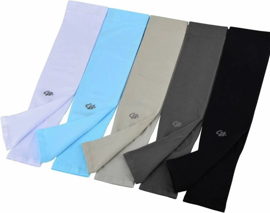 HOPESHINE UPF 50+ Arm Cooling Sleeves for UV Protection, Compression, Cycling, Running, and Outdoor Sports - 5 Pairs Pack