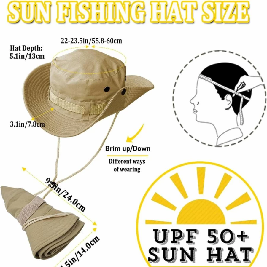 Taeku Unisex Wide Brim Sun Hat - UPF Sun Protection Bucket Hat for Fishing, Hiking, Gardening & Outdoor Activities