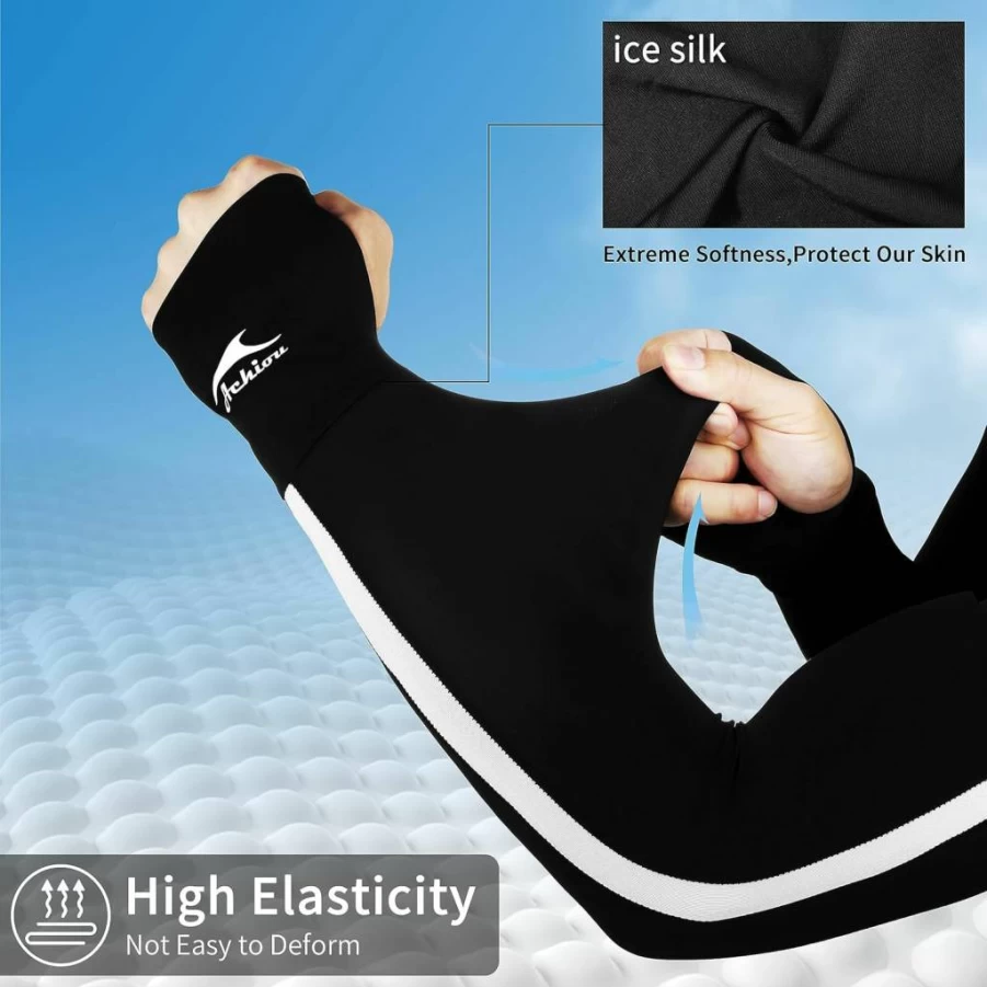 Achiou UPF50+ Sun Protection Arm Sleeves for Women, Cooling UV Blocking Sleeves for Golf, Football & Outdoor Activities